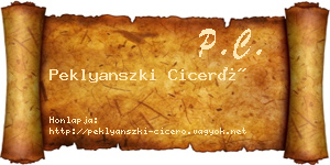Peklyanszki Ciceró névjegykártya